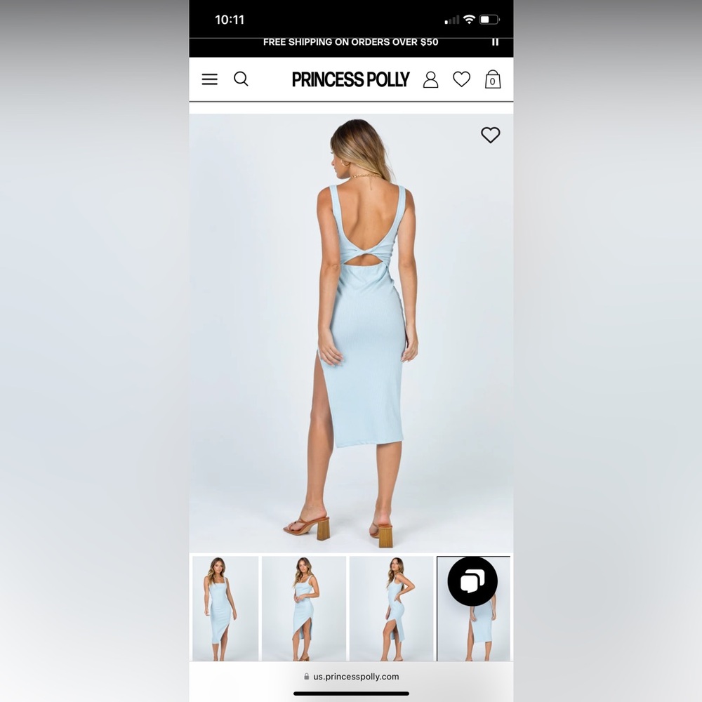 Baby blue Princess Polly dress size 4 twist in back